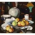 thumbnail image 2 of Peploe, Samuel 13x12 Gold Ornate Wood Framed with Double Matting Museum Art Print Titled - Still life apples and jar, 2 of 4
