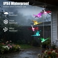 thumbnail image 5 of Outdoor Hanging Dragonfly Solar Wind Chimes Color Changing LED Light IPX4 Waterproof Solar Powered Wind Chime for Patio Lawn Garden Window Decoration, 5 of 6