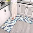 thumbnail image 3 of Coastal Kitchen Rugs Set of 2 Beach Kitchen Mats for Floor Cushioned Anti Fatigue Kitchen Floor Mat Fish Pattern Waterproof Non-Slip Comfort Standing Mat for Kitchen Sink, 17.3x28+17.3x47 Inch, Blue, 3 of 6
