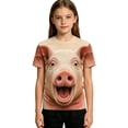 thumbnail image 3 of TGPMGRZ Cartoon T Shirt for Kids Back to School Short Sleeve Funny 3D Animal Tops Halloween Party #A08 Light Pink 2-3 Years, 3 of 6