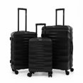 thumbnail image 3 of DUKAP RAV 3-Piece Hardside Luggage Sets with Spinner Wheels, Handle and Trolley, (20"/24"/28"), Black, 3 of 7