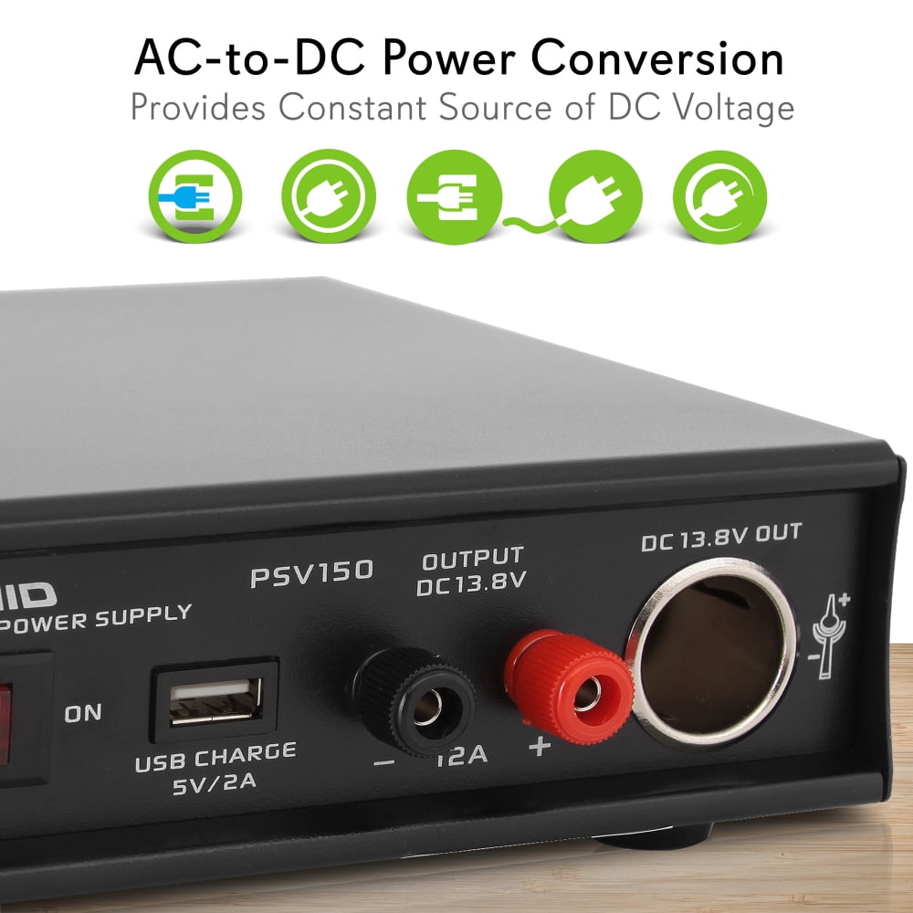 12 Amp Ac To Dc Power Converter Pyramid Psv150 Desktop Bench Power