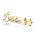 thumbnail image 4 of Zuwelria Luxurious Promise Rings | 1.29 Carat Round Cut Moissanite Diamond Ring for Engagement | D/VVS1 Halo with Accents Ring for Women | 18K Yellow Gold over Silver Size 5, 4 of 8