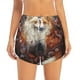 thumbnail image 2 of Balery Romantic Flower Fox Couple Pantalones cortos deportivos para mujer con forro y dos bolsillos, elásticos, para entrenamiento, gimnasio, yoga-Medium, 2 of 7