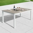 thumbnail image 3 of Nuu Garden Outdoor Patio Table with Umbrella Hole, Outdoor 63’’ x 37’’ Rectangle Dining Table for 6 Weather-Resistant Table for Garden, Deck, Backyard, Poolside, Light Brown, 3 of 10