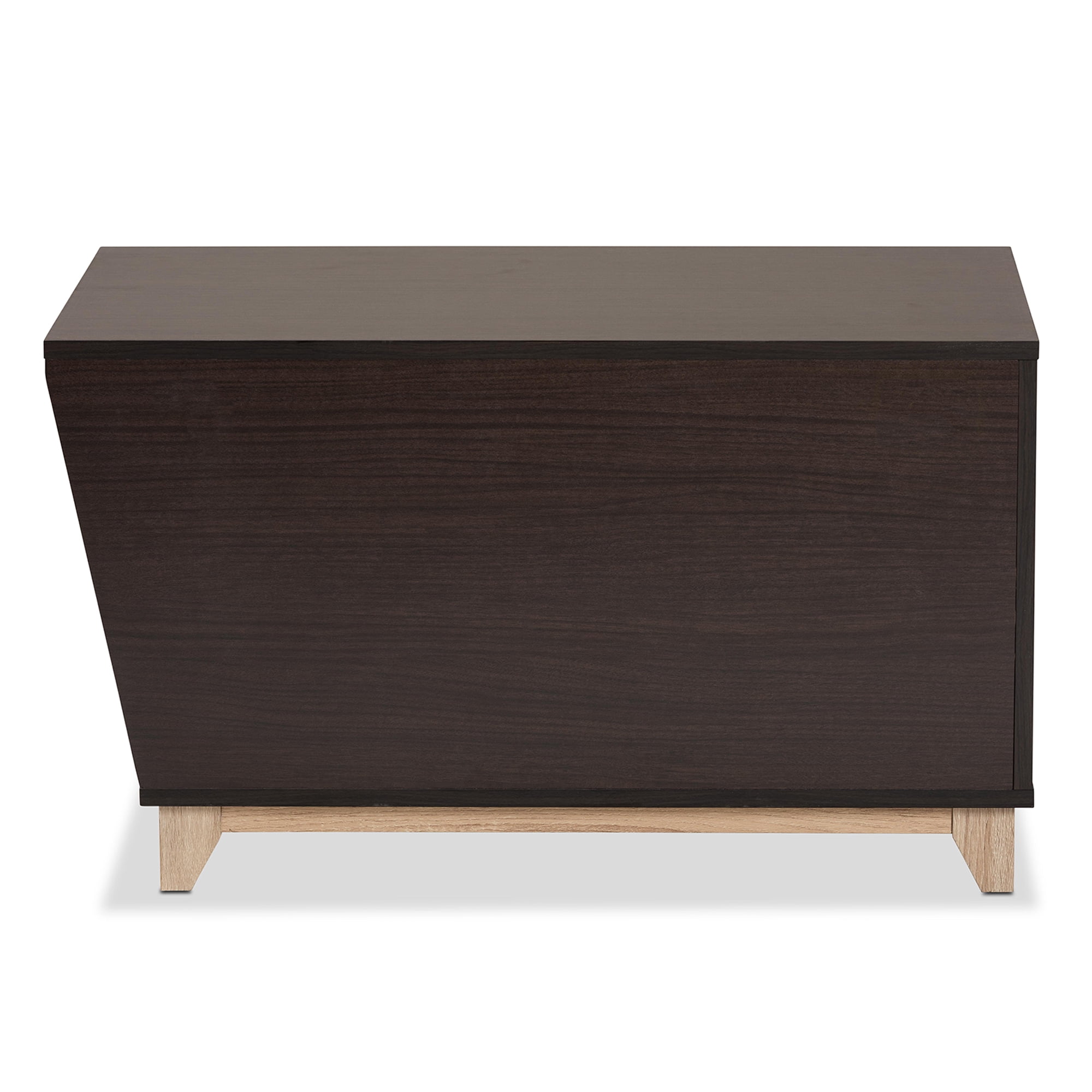 Baxton Studio Eckhart Modern and Contemporary Two-Tone Dark Brown and Oak Finished Wood Cat Litter Box Cover House