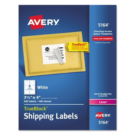 avery shipping labels with trueblock technology laser 3 1 3 x 4
