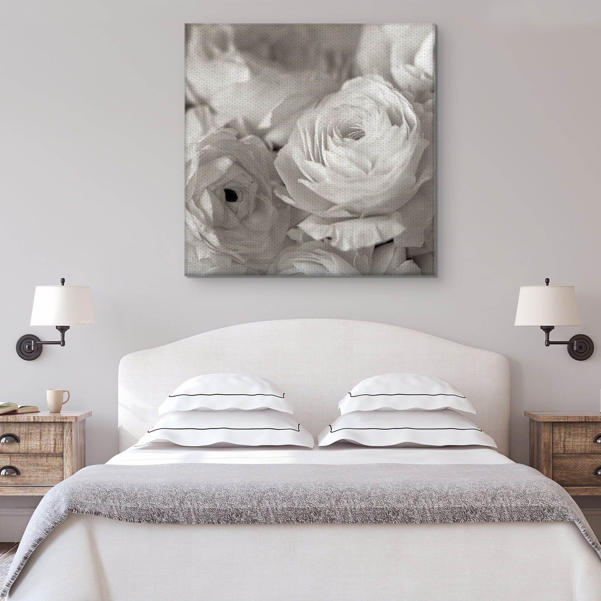 Masterpiece Art Gallery Florison #47 White Roses By Alan Blaustein Canvas Art Print 30" x 30"