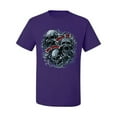 thumbnail image 2 of Wild Bobby, God Is My Judge Smokey Gray Skull Dark Pop Culture Men's Graphic T-Shirt, Purple, Small, 2 of 3