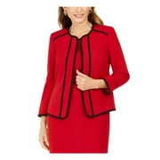 KASPER Womens Red Striped Wear To Work Jacket 16