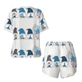 thumbnail image 6 of Wukai Snow Gnome for Winter Women's Pajama Set,Short-Sleeve Top and Shorts with Elastic Waistband and Pockets for Loungewear, Yoga, and Casual Wear-3X-Large, 6 of 8