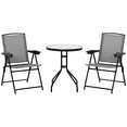 thumbnail image 1 of Outsunny Ensemble Bistro Pliant pour Patio avec Chaises Inclinables et Table Ronde, 1 of 10