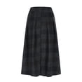 thumbnail image 4 of DailyTrove Women's Fall And Winter Elastic High-Waisted Plaid Midi A-Line Plaid Skirt, 4 of 6