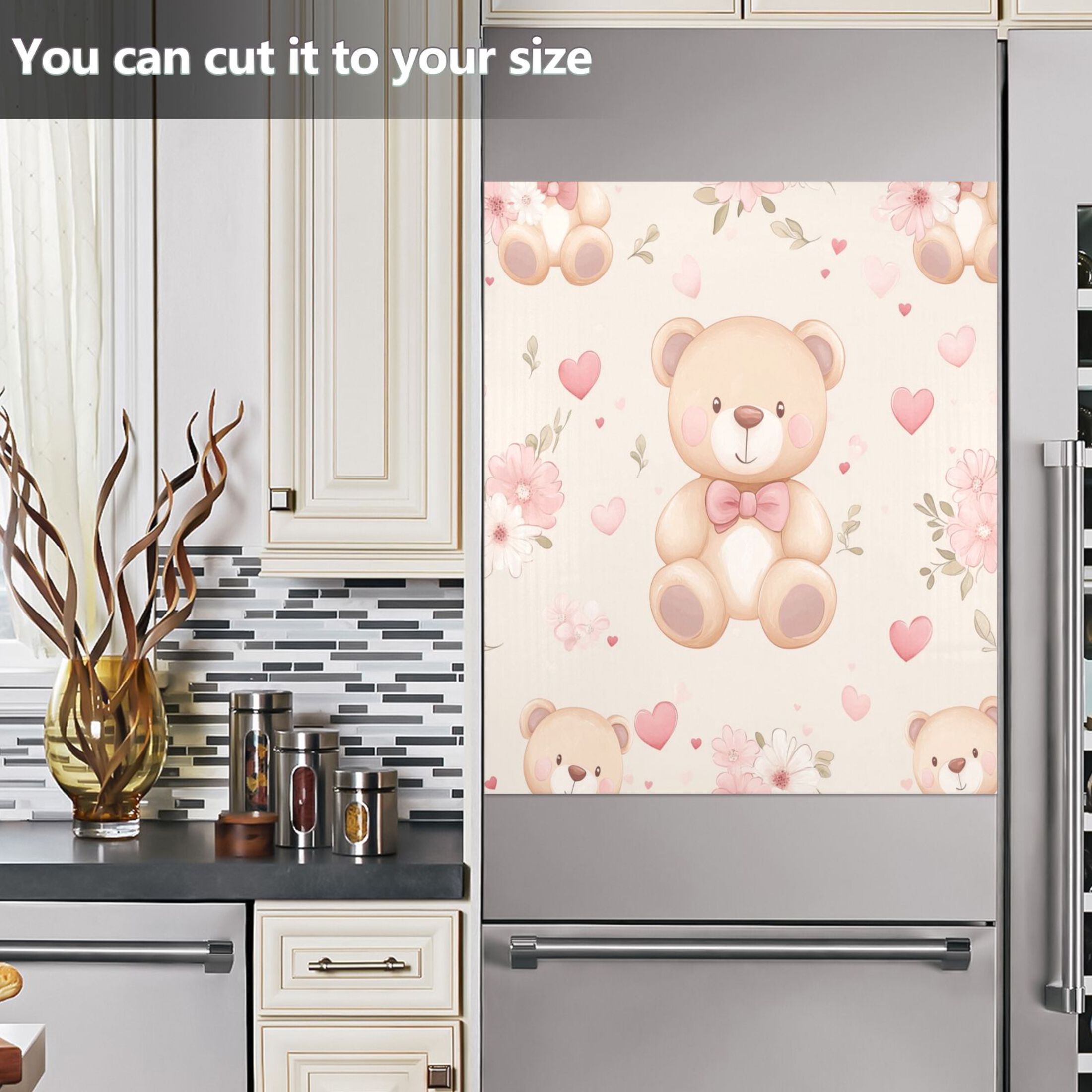Dishwasher Magnetic Sticker 23x26 Inch Refrigerator Magnetic Sticker Washing Machine Magnetic Sticker Kitchen Panel Magnetic Sticker Home Decor Cool Little Bear
