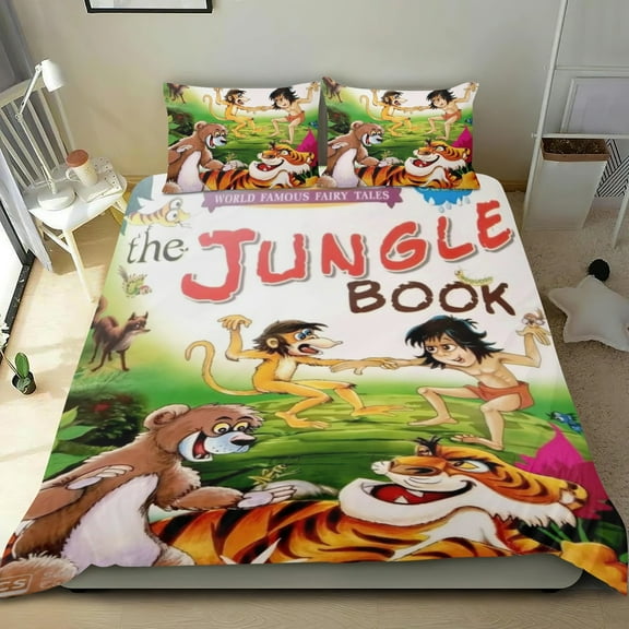 The Jungle Book Themed Bed Sheet Set Three Piece Set 53x79 Inches Comfortable And Skin Friendly Unique Design Creating A Star Studded Night Home Decor Gifts For Family Friends fans