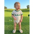 thumbnail image 3 of BemeyourBBs Newborn Baby Boy Girl Golf Outfit Infant Baby Girl Boy Summer Clothes 0 3 6 12 18 Months Waffled Bubble Rompers Golf Embroidered Crew Neck Short Sleeve Bodysuits Jumpsuits Playsuit, 3 of 9