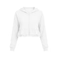 thumbnail image 5 of Women's Lightweight Full Zip Hoodie Sweatshirt Long Sleeve Ruffle Flared Hem Hooded Tops Casual Daily Look., 5 of 6