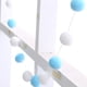 thumbnail image 3 of Bolas de pompones surtidos de 2 m para decoraciones colgantes de manualidades creativas de bricolaje (blanco azul), 3 of 5