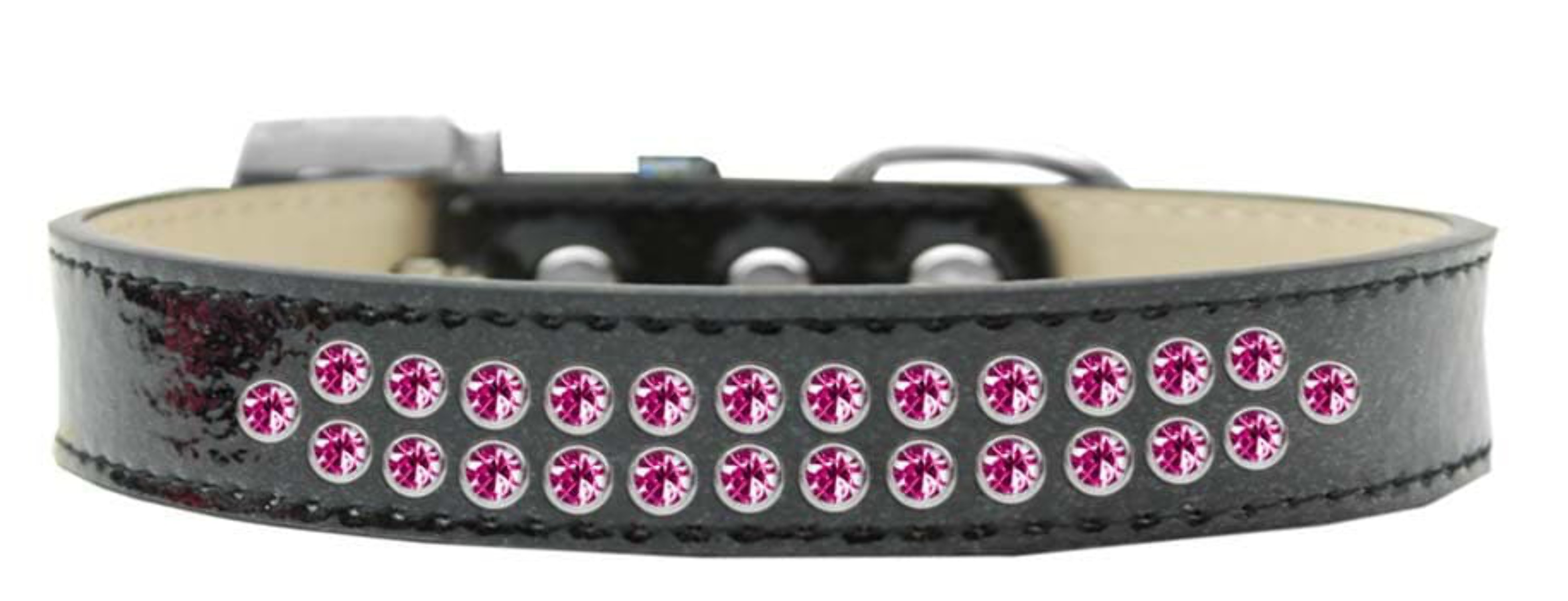 Mirage Pet Two Row Bright Pink Crystal Size 16 Emerald Green Ice Cream Dog Collar - image 5 of 5