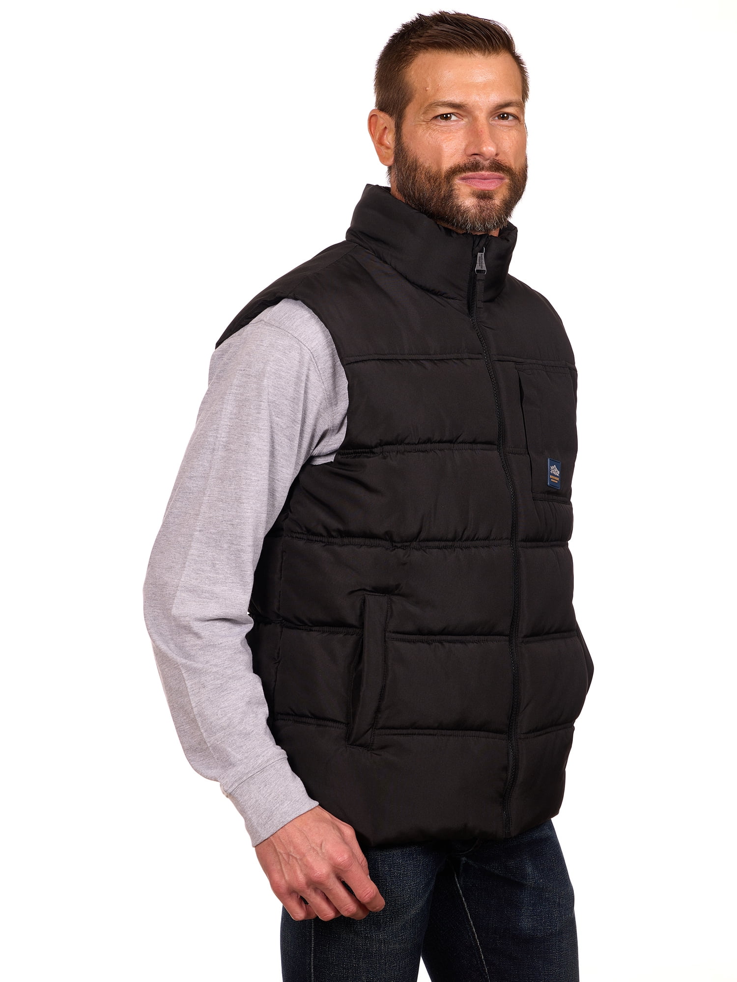 Bass Creek Outfitters Men's Double Needle Quilted Puffer Vest, Sizes M-XXL