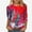 Red, variant on YUGYXL 3/4 Sleeve Tshirts for Women Aztec Clothes Trendy Graphic Tees Casual Crew Neck Lightweight Cozy Shirts Ladies Tunics Fit Tops Holiday Blouse