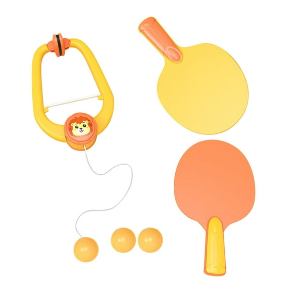 Appareil d'Entraînement Suspendu pour Tennis de Table Intérieur pour Enfants, Entraîneur de Pong, Jouet d'Interaction Parent-Enfant, Exerciseur de Pong pour Cadre de Porte, Portable Orange