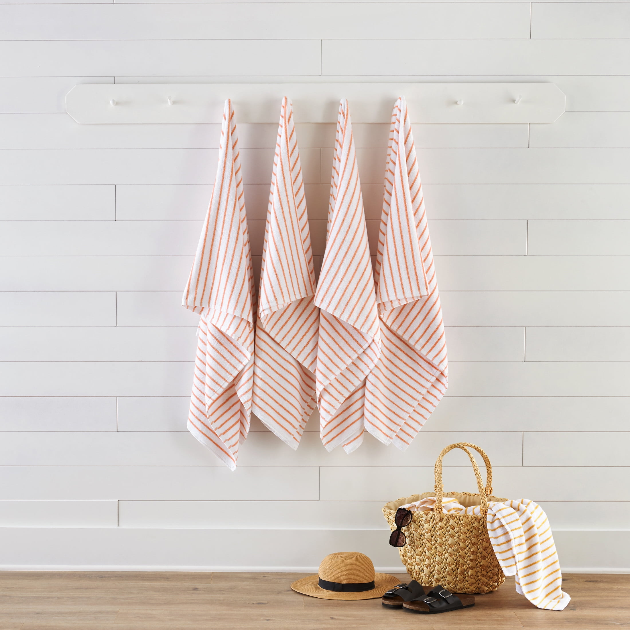 Comfort Canopy - Cabana Stripe Beach Pool Towels - Oversized 100% Ring Spun Cotton, Ultra Soft, Plush and Highly Absorbent, 35 x 65