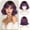 Black to Purple Ombre, variant on Women's short bob wig, layered synthetic wig with bangs, natural appearance, heat resistant, suitable for everyday wear, parties and cosplay.