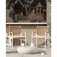 thumbnail image 4 of Bingirl Patio Rattan Chairs Set of 2 Outdoor Dining All Weather Cushions Armrests Metal Frame Garden White, 4 of 7