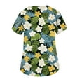 thumbnail image 3 of SAATLERI Scrub Tops Women Print Hawaiian Scrubs Top Floral Graphic Scrubs Shirts Soft Comfy Medical Nursing Uniform with Pockets, 3 of 4
