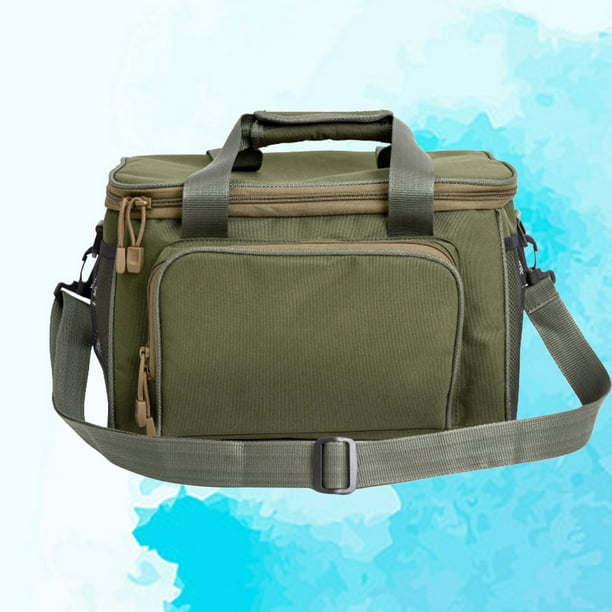 Waterproof Fishing Tackle Bag Fishing Bait Backpack Handbag Fishing Tool  Bags Multifunctional Oxford Cloth Tackle Chest Shoulder Pack Bag Fishing  Accessory (Army Green 37 x 25 x 25cm) 