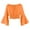 Orange, variant on Ohufall Kids Off The Shoulder Blouses for Teen Girls 5-15 Years, Cute Solid Color Casual Long Sleeve Smocked Waist Shirts Fashion Elegant Ruffle Sleeve Crop Tops