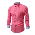 thumbnail image 5 of UVEASISHA Slim Fit Dress Shirts for Men Business Casual Office Shirt Cotton Long Sleeve Collared Shirts Solid Color Stylish Wedding Party Shirt Red 4XL, 5 of 7
