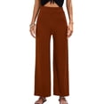 thumbnail image 3 of LELEBEAR Los pantalones de pierna ancha a medida sin esfuerzo, pantalones largos rectos de pierna ancha para mujer, cintura alta, 3 of 5