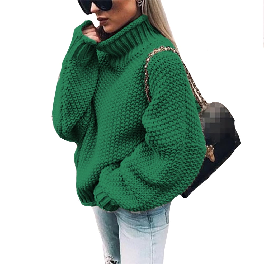 Women's Chunky Knit Turtleneck Sweater - Oversized, Lightweight & Cozy Pullover - View #3