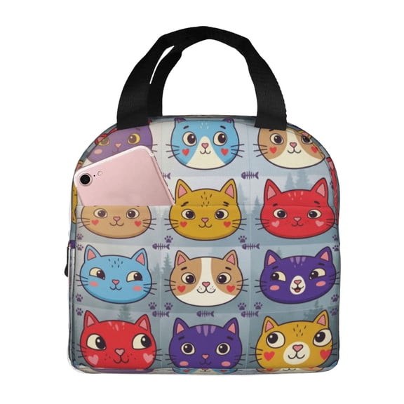 Cat Lunch Bag Lunch Box for Women,Leakproof Lunch Tote Large Capacity,Reusable Insulated Lunch Tote Bag,Keep Warm and Fresh,Cooler bag Lunch Container for Work Office Picnic Travel