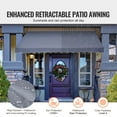 thumbnail image 2 of KFFKFF 138 x 47" Outdoor Retractable Awning, Manual Sunshade Canopy with Crank Handle, Height Adjustable 86 to 122 in, Ideal for Patio/Balcony/Yard, Dark Gray, 2 of 9
