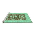 thumbnail image 2 of Ahgly Company Machine Washable Indoor Rectangle Oriental Turquoise Blue Traditional Area Rugs, 4' x 6', 2 of 4
