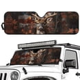 thumbnail image 2 of XYZCANDO Deer Windshield Sun Shade Flags Foldable Windshield Sunshade Sun Visor Blocks UV Rays for 2007-2023 Wrangler Rubicon Sahara TJ JK JKU 2 & 4 Door 51.57 in *16.14 in, 2 of 7