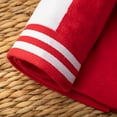 thumbnail image 4 of Superior Cabana Striped 1-Piece Oversized Cotton Beach Towel, Red, 4 of 10