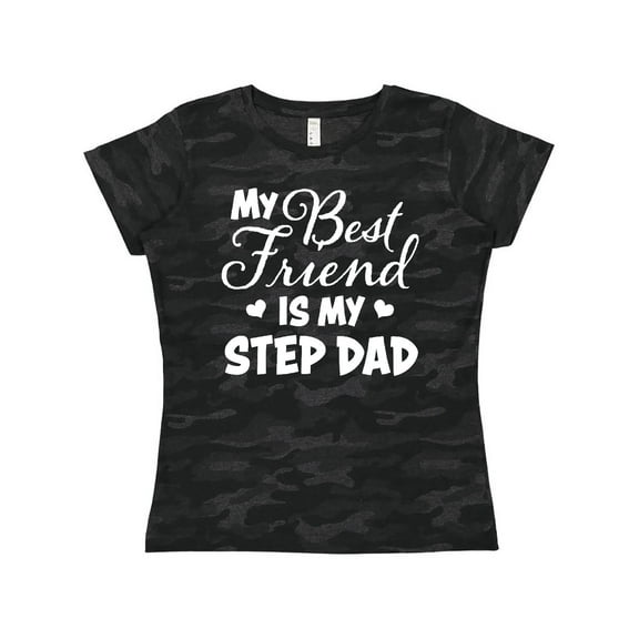 Inktastic My Best Friend is My Step Dad with Hearts Women's T-Shirt