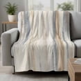 thumbnail image 2 of Beige Grey Throw Blanket for Couch, Soft Lightweight Flannel Fleece Blanket, Abstract Mottled Art Retro Modern Painting Microfiber Plush All Season Decorative Blankets Gifts for Sofa Bed 50"x60", 2 of 9