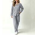 thumbnail image 4 of Cethrio Girls Pajama Sets Long Sleeve, Spring Fall 2 Piece Casual Breathable Girls' Sleepwear Gray Size 3-4T, 4 of 7