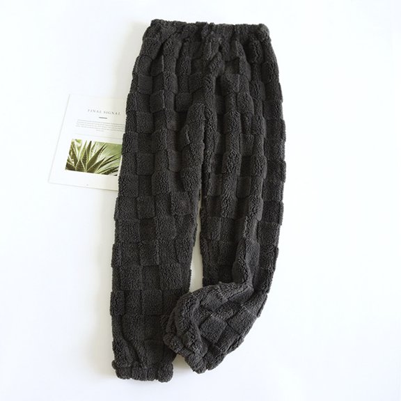 BUIGTTKLOP Flannel Pajama Pants for Women High Waist Fleece Lounge Pant Warm Soft Sleep Pants Comfy Fuzzy Bottoms Sleepwear
