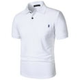 thumbnail image 6 of Afdoent Men's Polo Shirts Solid Color Versatile Male Leisure Loose Collar Button Open Collar Ribbed Sports Short Sleeve Shirt Breathable, 6 of 6