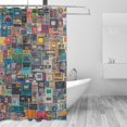 thumbnail image 2 of Yayeee Shower Curtain with Hooks 72"x72" Waterproof Fabric Bathroom Hanging Decor, Large Retro Collection Pattern, 2 of 5