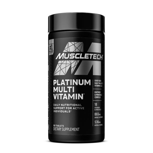 MuscleTech Platinum Multivitamin Tablets with Full Vitamin Spectrum including Biotin & Amino Acids, Unisex, 90ct
