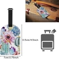 thumbnail image 2 of Luggage Tag Watercolor Cactus Flowers Full Back Privacy Name ID Card Suitcase Labels Leather Travel Tags 2 Pack Decoration, 2 of 6