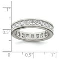 thumbnail image 2 of 925 Sterling Silver Solid Polished Cubic Zirconia Eternity Band Ring Size 6 5mm Wide Eternity Ring for Women and Men, 2 of 2