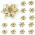 thumbnail image 1 of 15 Pièces Paillettes Poinsettia Fleurs Artificielles Décorations Arbre Ornements Paillettes Rouges Or, 1 of 9